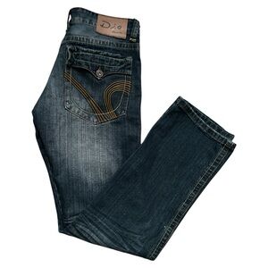 Dio Denim Men’s Y2K Dark Wash Distressed  Straight Leg Jeans size 34/34